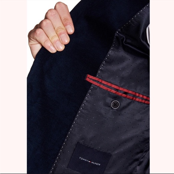 Tommy Hilfiger 36R Cotton Corduroy Elbow Patch Blazer in Navy - Picture 3 of 9